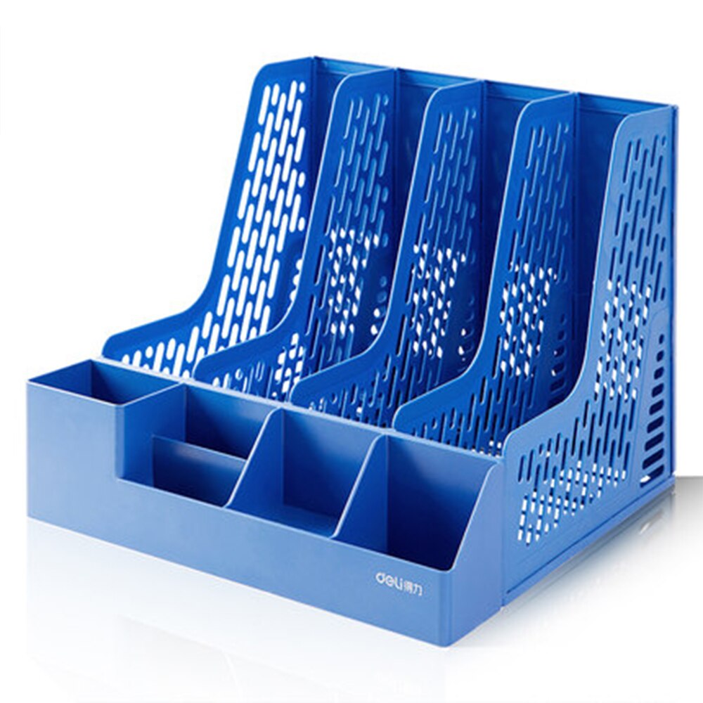 Deli Large Capacity Thickened Folder Storage Box Pen Holder Multi-layer File Rack Book Stand Office Supplies File Storage Basket