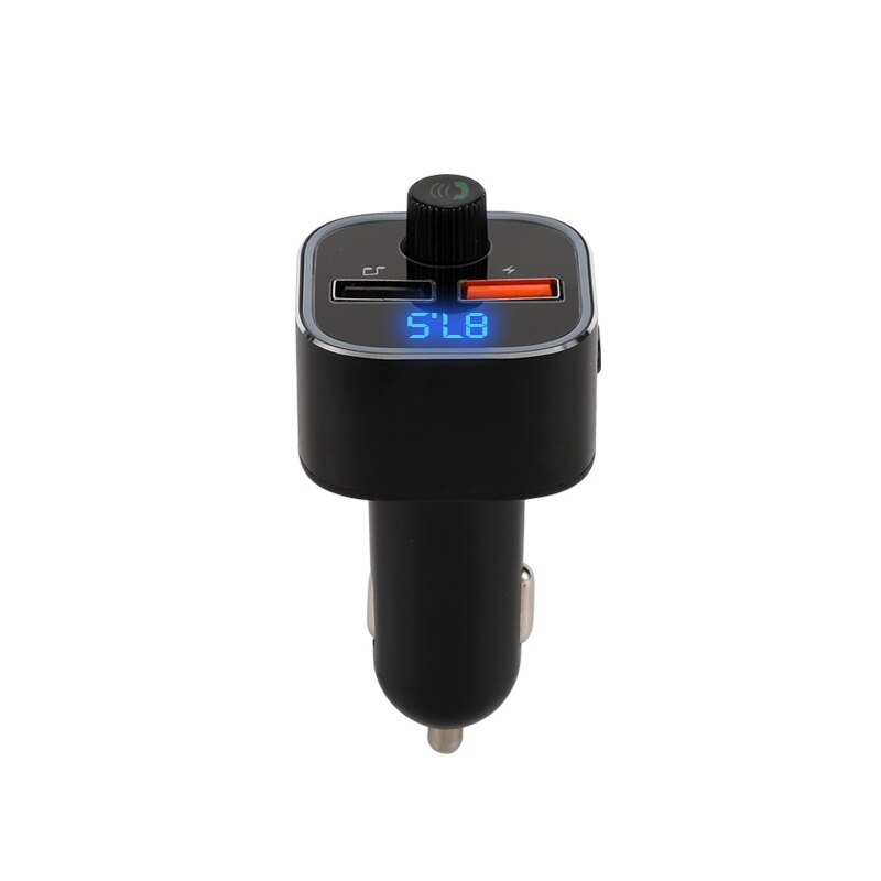 Onever voiture lecteur Mp3 adaptateur Bluetooth 5.0 FM émetteur lumière colorée double USB chargeur de voiture détection de tension: Black
