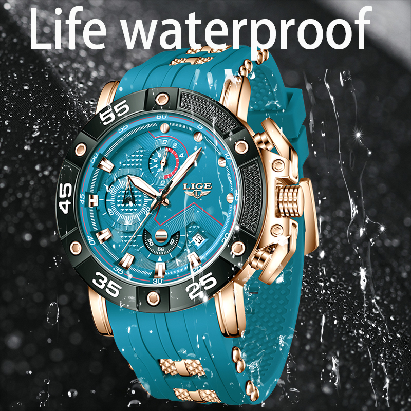 Top lige luksus herreure business silikone quartz herreur vandtæt lysende dato ur herreur relogio masculino