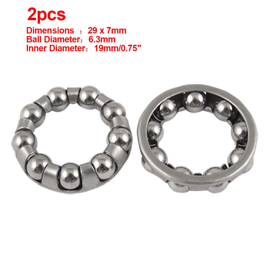 X Autohaux 2/4pcs Bicycle Bearing Replacement Middle Axle Ball Frame Bike Headset Caged Retainer For MTBRoad Bikes: 2pcs