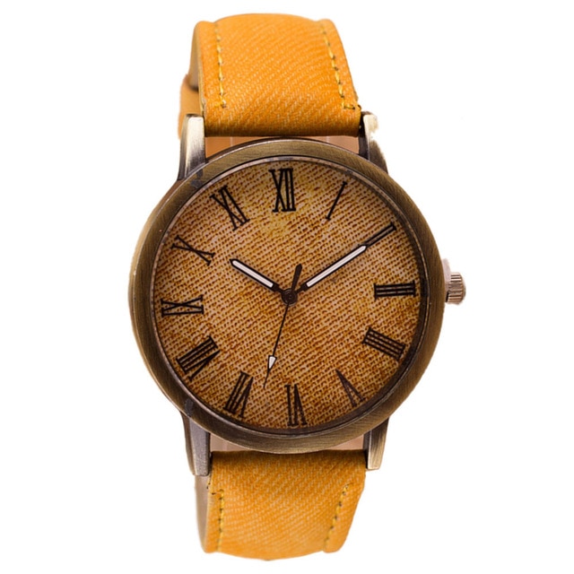 MEIBO Quartz Men's Casual Watches Leather Band Wooden Color Wrist Watch Men's Ladies Watch