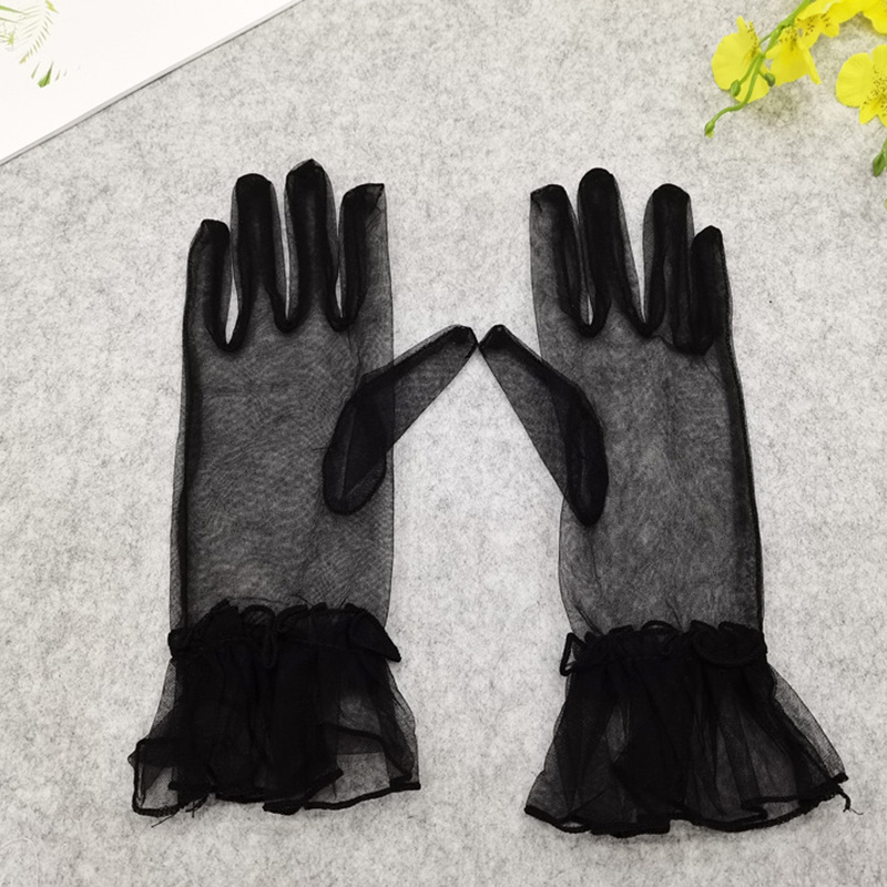 Gloves for Women Dress Sheer Mesh Gloves Sexy Thin Elbow Long Gloves Wedding Full Finger Anti-UV Cycling Driving Mittens: MULTI