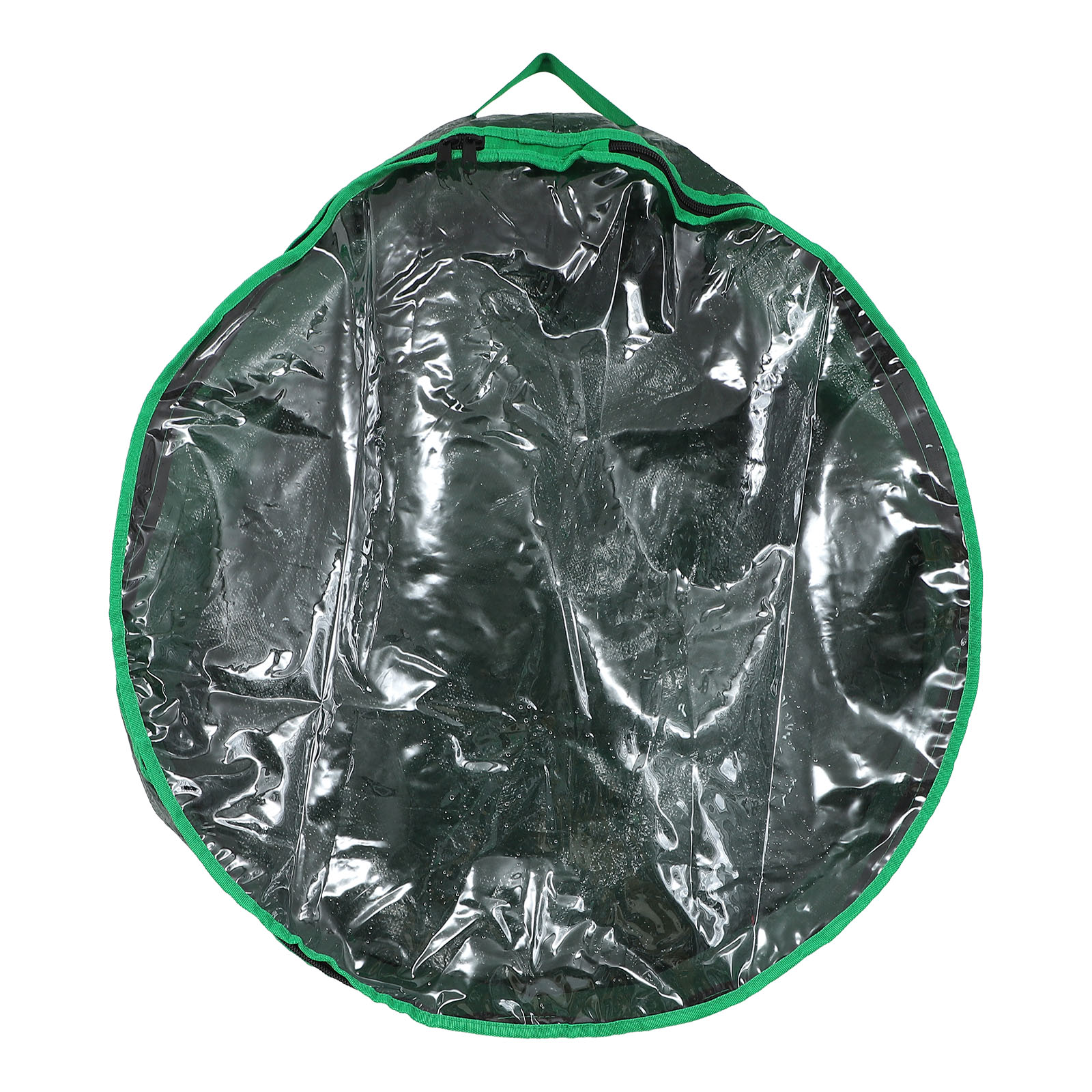 1pc Christmas Wreath Storage Bag Wreath Storage Container Party Decor with Clear Wreath visual window storage bag: Army Green