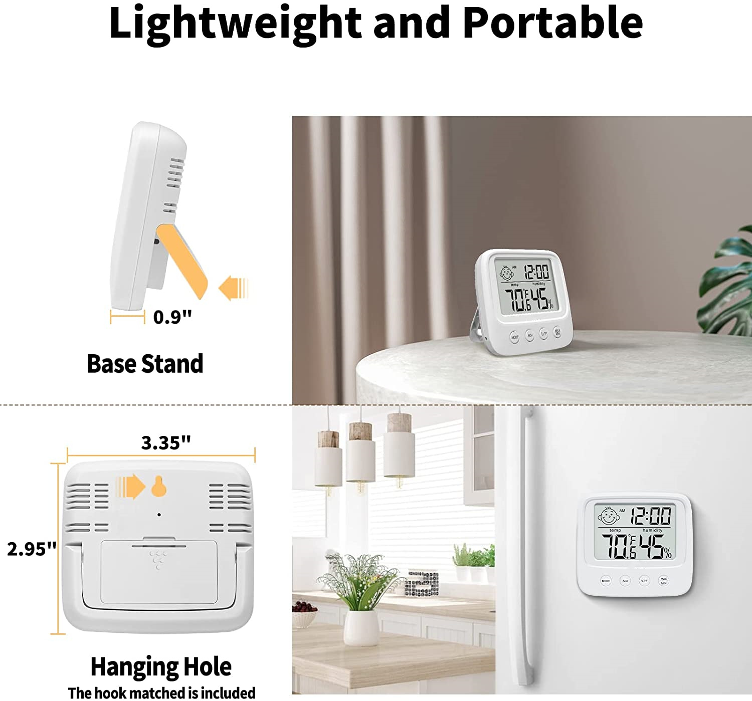Sensor de temperatura Digital LCD para interiores, medidor de humedad, termómetro, higrómetro