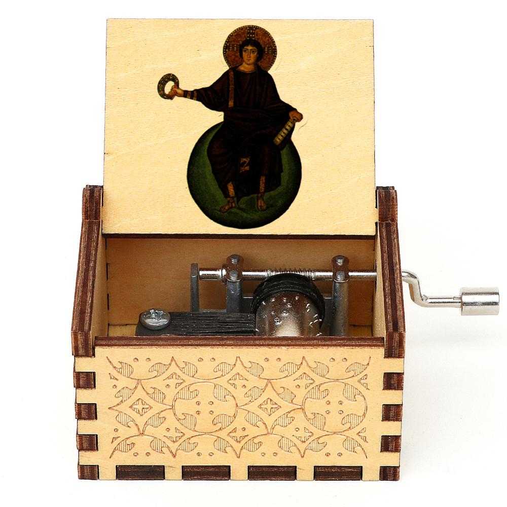 Vintage Engraved Music Box Wooden Musical Box 3D Printed Amazing Grace Theme Music Box Christmas Birthday: P-YS-61