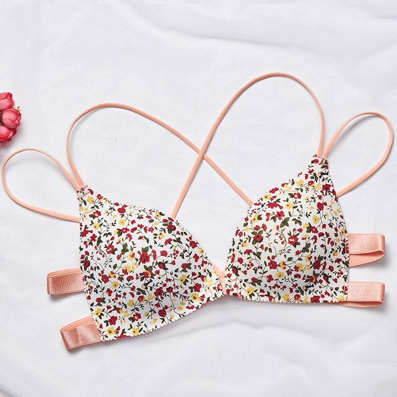 Sexy Lingerie Women Bra Floral Front Closure Bralette Bra Seamless Breathable For Women Underwear Bra Brassiere Push Up Bra Top