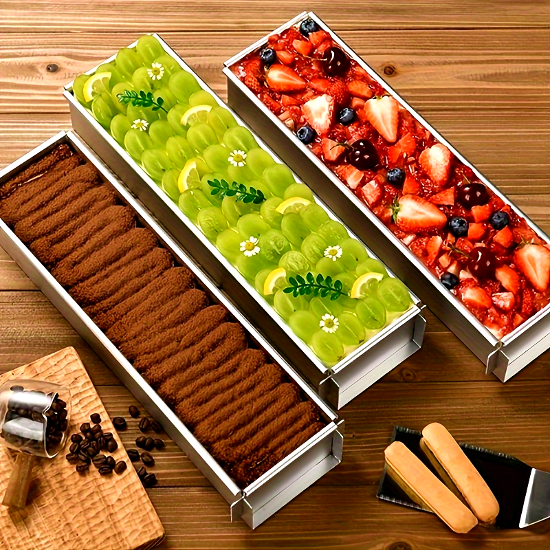 Aluminium Rectangular Tiramisu Cake Pan with Stable Base - Suitable for Tiramisu,Cheesecake and Mousse Cake - Kitchen Essentials