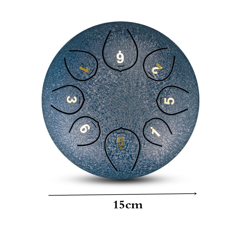 6 Inch Steel Tongue Drum 8 Tune Hand Pan Drum Tank Drum Kits With Drumsticks Finger Cots Carrying Bag Percussion Instruments