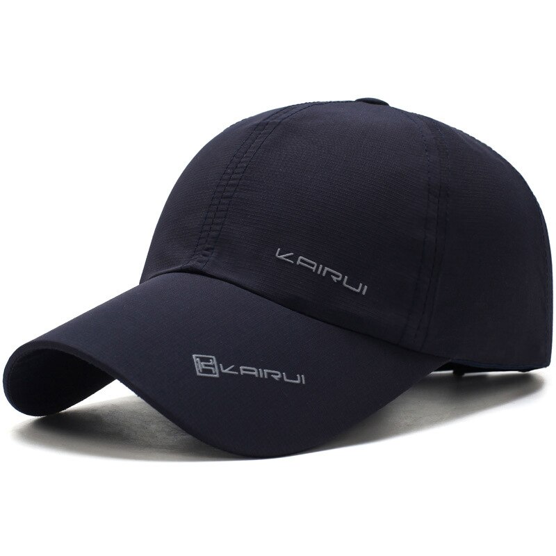 SuperB&G Summer Baseball Cap Men Women Quick Drying Baseball Hats Unisex Breathable Sport Cap Pure Color Snapback Hat bone: Dark blue