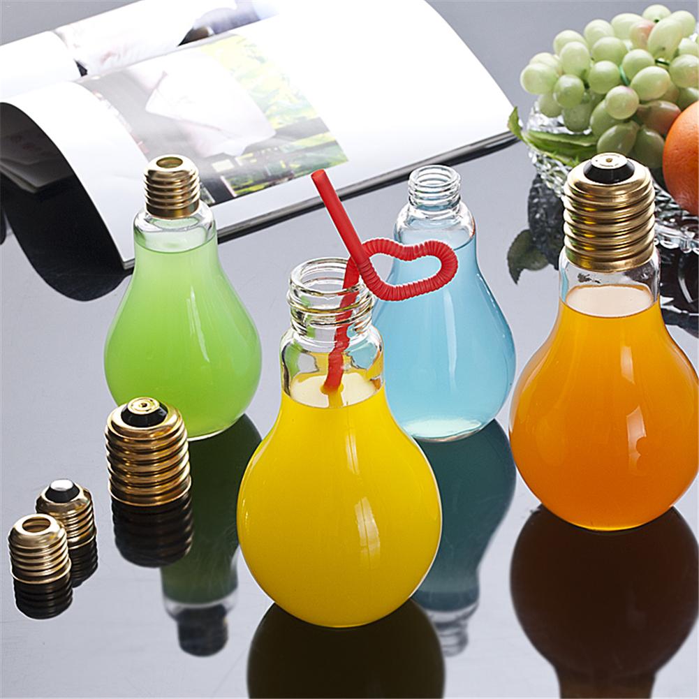 Zomer Lamp Water Fles Glas Innovatieve Drinken Sap Melk Flessen Lekvrije Drank Licht Lamp Voor Thuis Diy Drinken decoratie