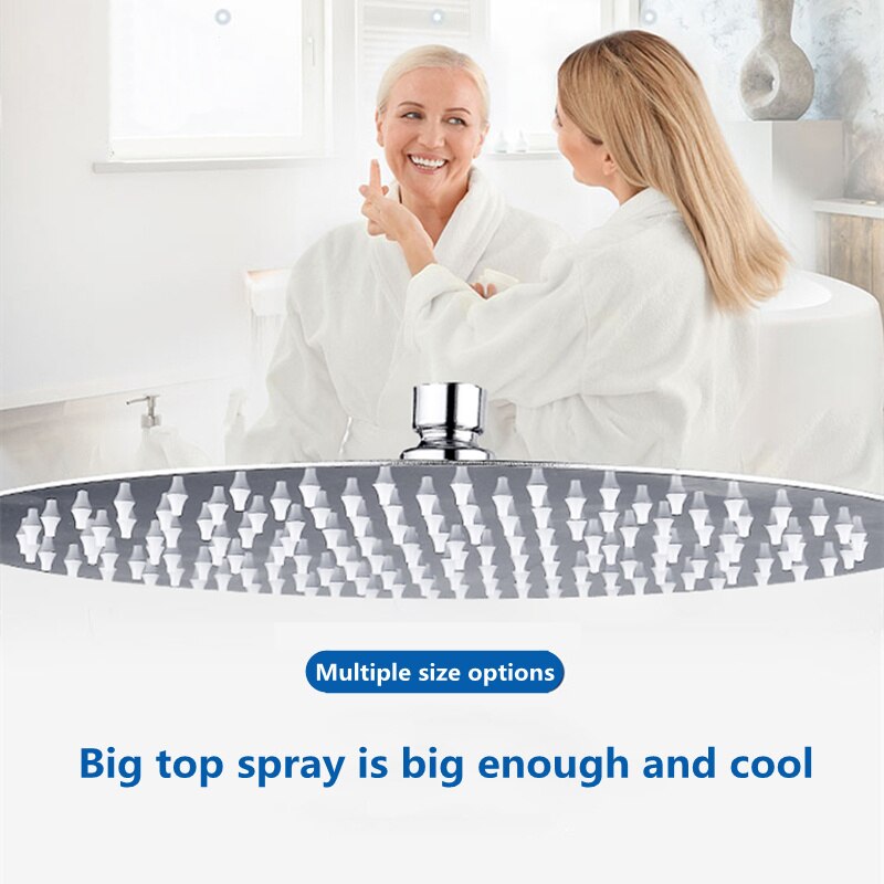 Home Round 12/10/8/6/4 inch Rainfall Shower Head Bathroom Stainless Steel Ultra-thin Shower Heads Chrome Finish Rain Shower