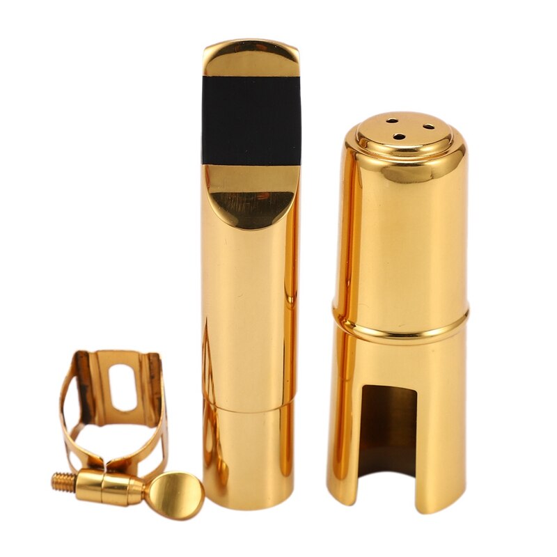Alto Saxophone Mouthpiece - Gold Plated Metal - Includes Cap & Ligature