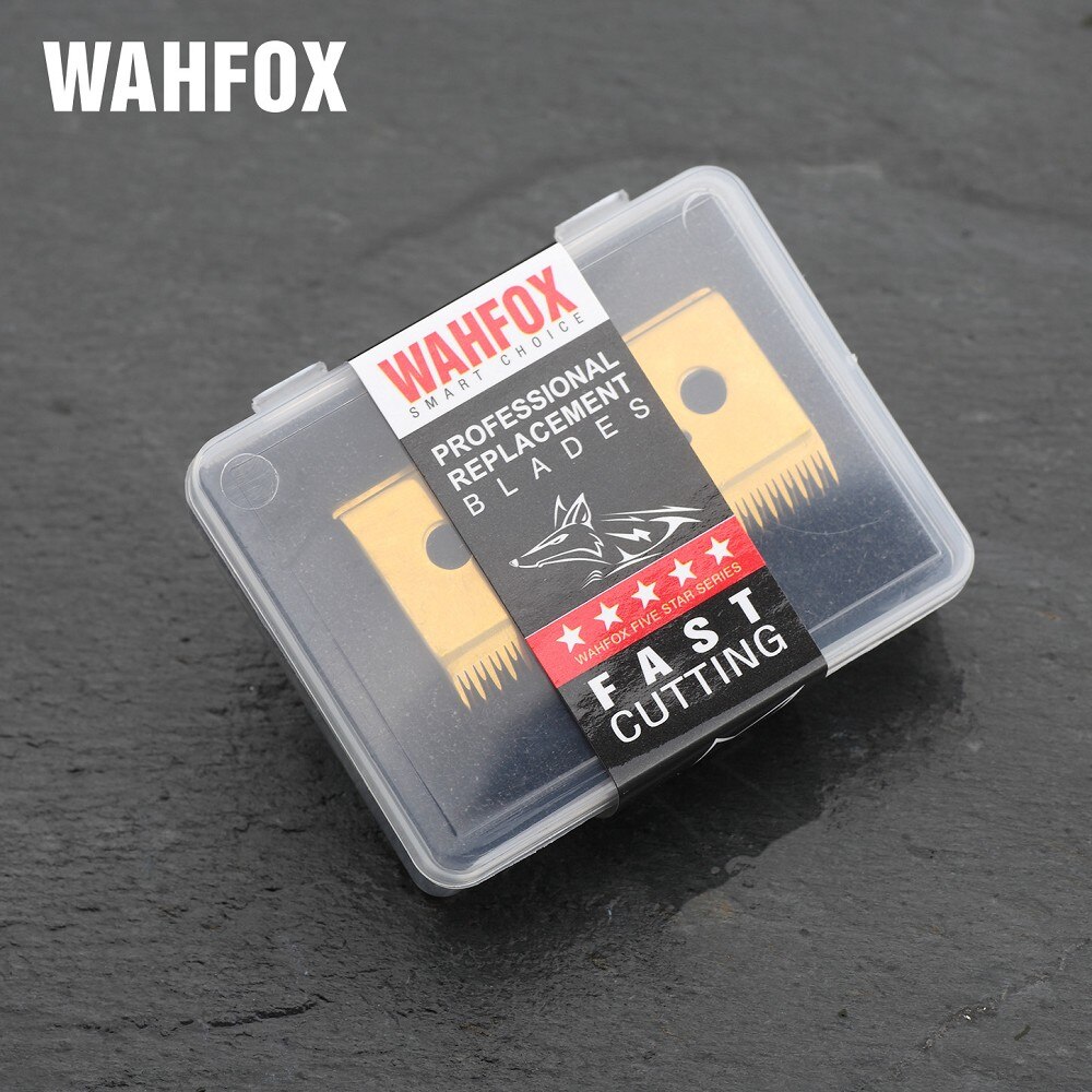 WAHFOX 2PCS/SET Ceramic Movable Blade 2-Hole Stagger-Tooth Ceramic Blade With Box For Cordless Clipper Replaceable Blade