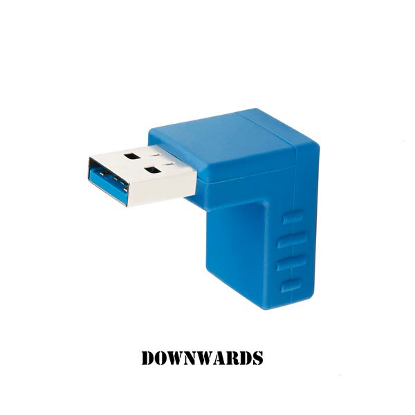 USB 3.0 Extender 90 Degrees USB 3.0 Extender Cable Adapter Male AM To Female AF Extension Connector Up Down For Laptop PC: Downward