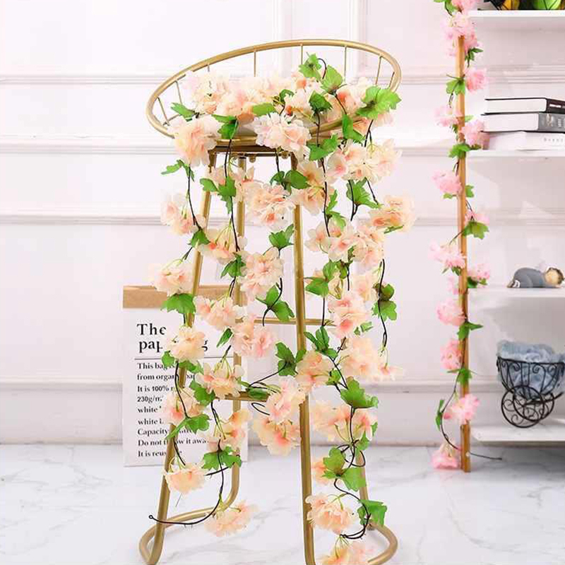 220cm kersenbloesem wijnbouw tuinieren home decor accessoires bruiloft decoratieve klimop slinger boog indoor outdoor kunstbloemen