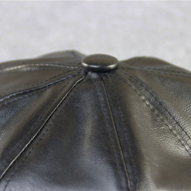 Hüte Damen Herbst Winter Leder Navy Kappe Berets Einfarbig Hut Im Freien Reise Wilden Retro Achteckigen Hut