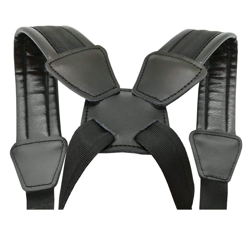 Saxofoon Schouderriem PU Gewatteerde Rug Harnas voor Alto Tenor Sopraan Bariton Sax Zwart