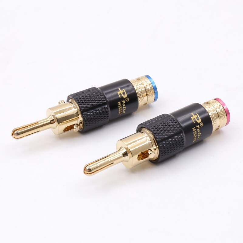 4 stücke 24K Gold Überzogene Audio- Banane Lautsprecher Stecker Schraube sperren 10mm Kabel Draht Stecker