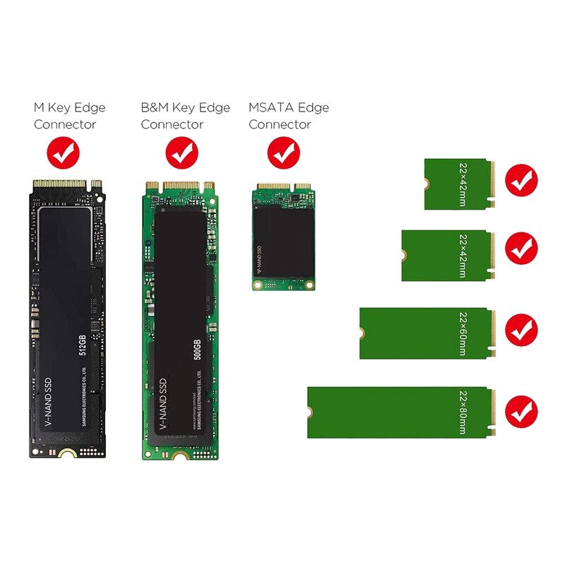 3 in 1 M.2 and MSATA SSD Adapter Card SSD to PCIE Adapter, MSATA to SATA Adapter with Aluminum Heat Sink for Windows OS