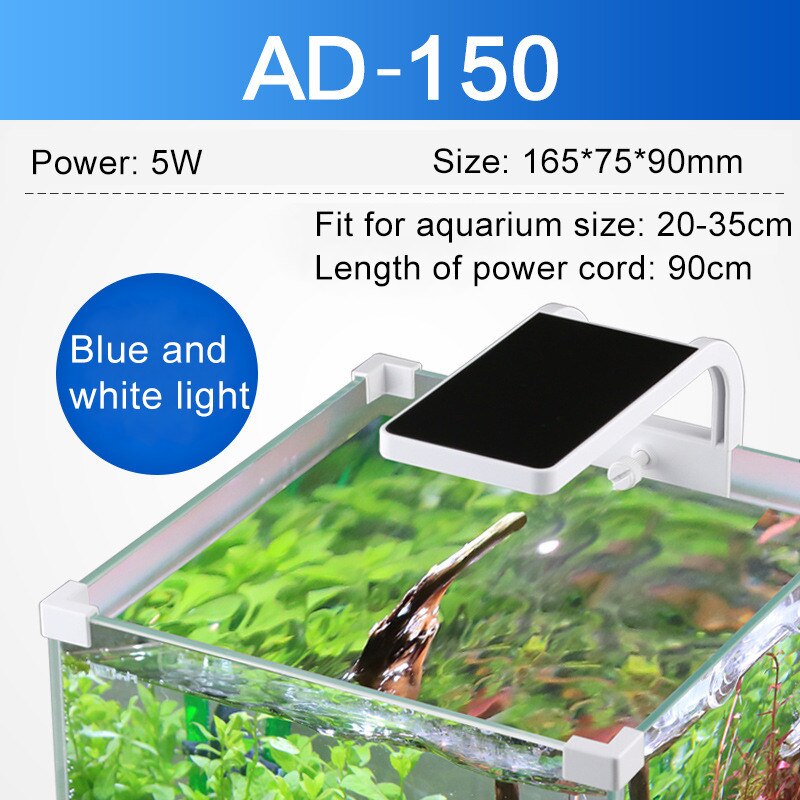 SUNSUN ADE-Lámpara de iluminación LED para acuario, dispositivo ultrafino para cultivo de plantas acuáticas, 5-24W, 220V: AD-150 / UK Plug Adapter