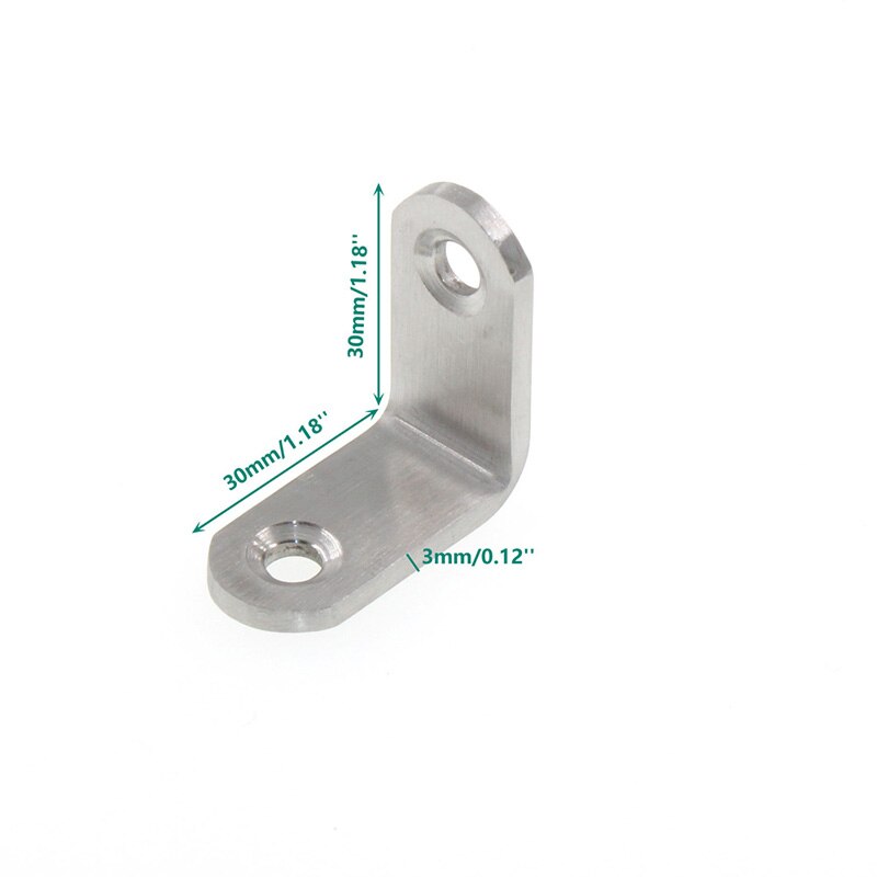 6Pack L Bracket Corner Bracket,Stainless Steel Corner Brace Joint Fastener Shelf Support,90Degree Angle Bracket: 30x30x3mm