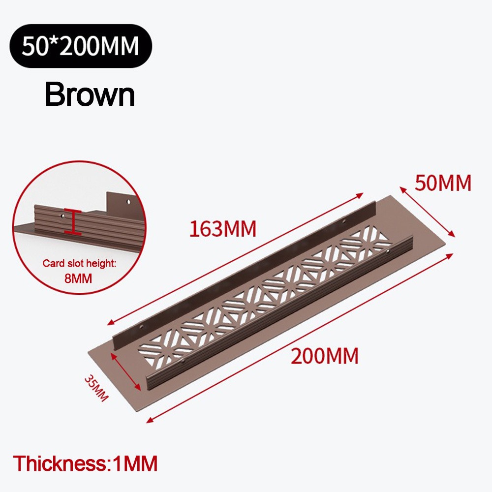 Aluminium ventilatieopeningen Cover Louvre Rechthoek Ventilatierooster Cover 50/80cm Breed Ademend Mesh Gat Ornamenten: WHITE