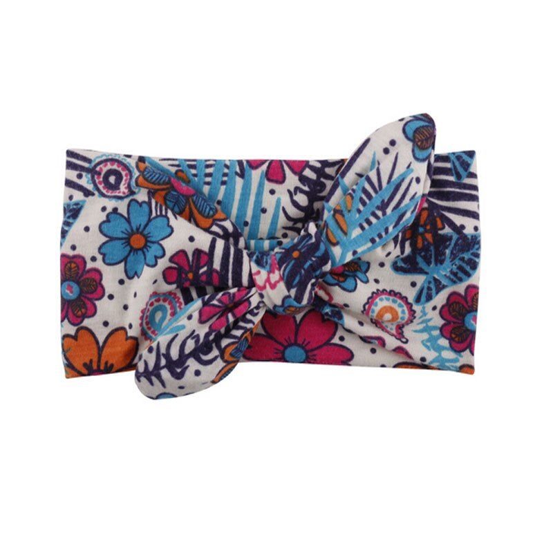 Bandeau élastique en coton pour bébé fille, Turban extensible, fleur lapin, couvre-chef, accessoires pour cheveux,: green
