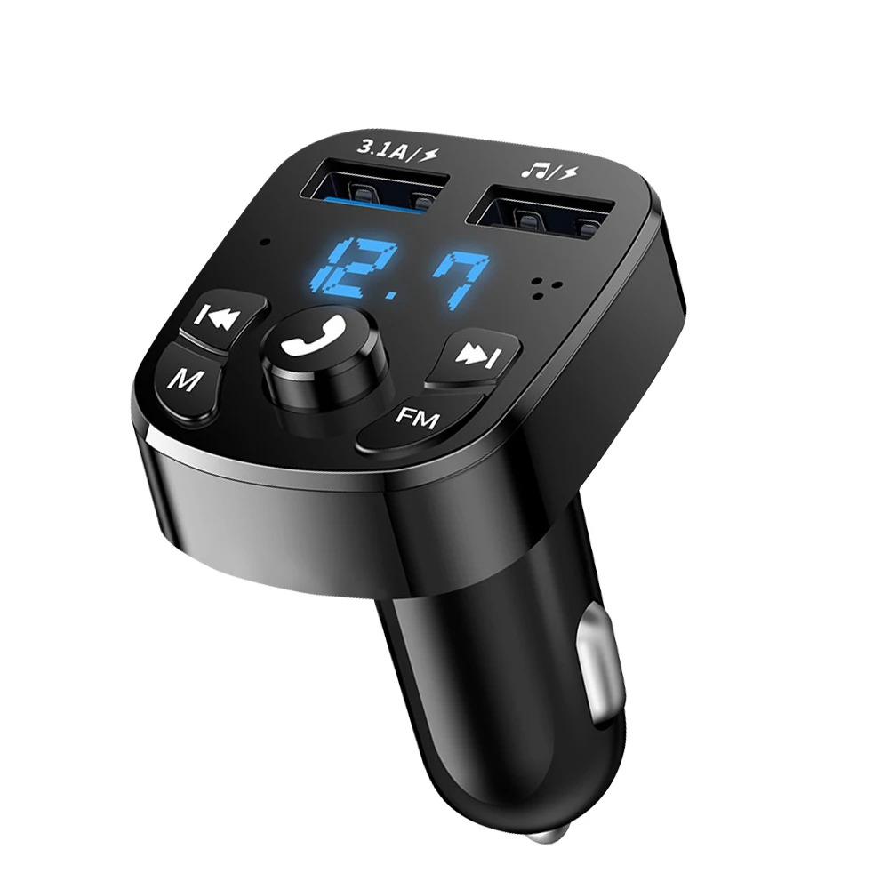 3.1A Bluetooth 5.0 Auto Bluetooth Audio MP3 Speler Dual USB Autolader Adapters Snel Opladen Bluetooth FM Zender Ontvanger: Default Title