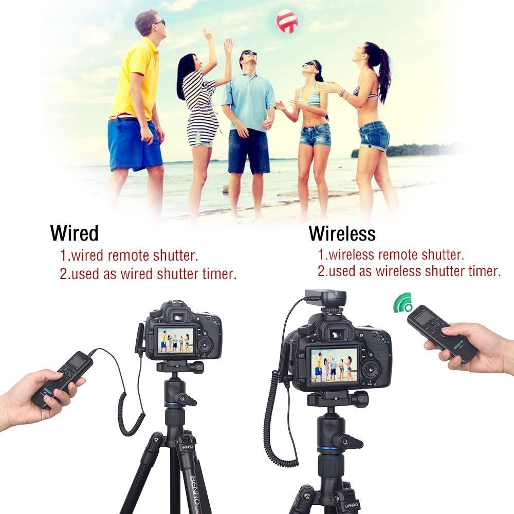 AODELAN-mando a distancia inalámbrico con temporizador, Cable disparador para cámara Canon, Nikon y Sony, C6, C8, N8, N10, S6, S8, O6, P6