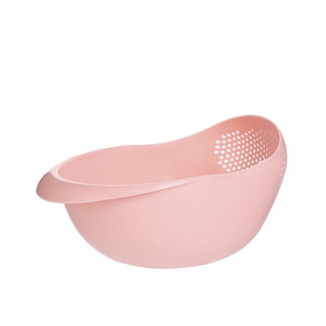 Lebensmittel Klasse Kunststoff Reis Bohnen Erbsen Waschen Filter Sieb Grün Rosa Farbe Korb Sieb Abtropffläche Reinigung Gerät: nordisch Rosa