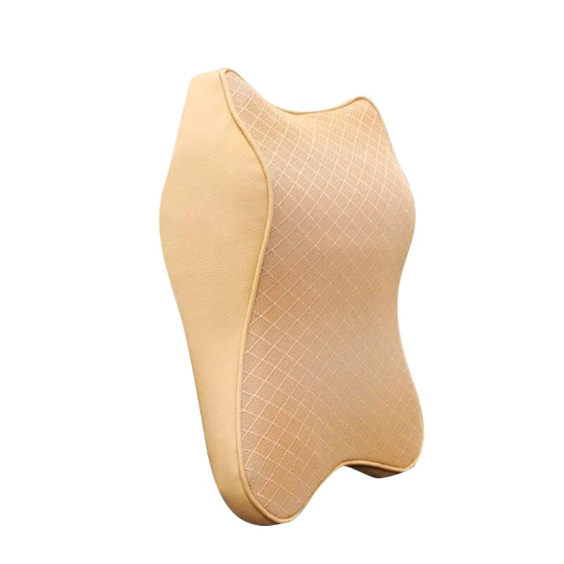 ! Mousse à mémoire de forme mignon siège de voiture appui-tête oreiller solide pour le cou reste taille dos soutien coussin ensemble oreillers voiture accessoires: L Beige