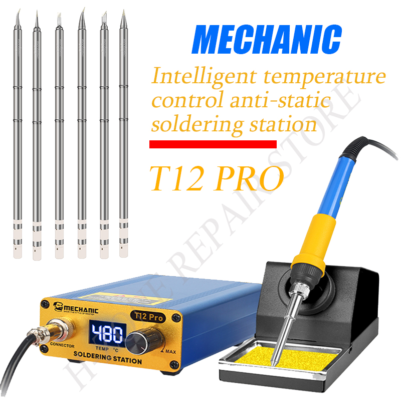 Mecánico T12 Pro pantalla digital LED antiestática, estación de soldadura de temperatura constante inteligente, control preciso de temperatura