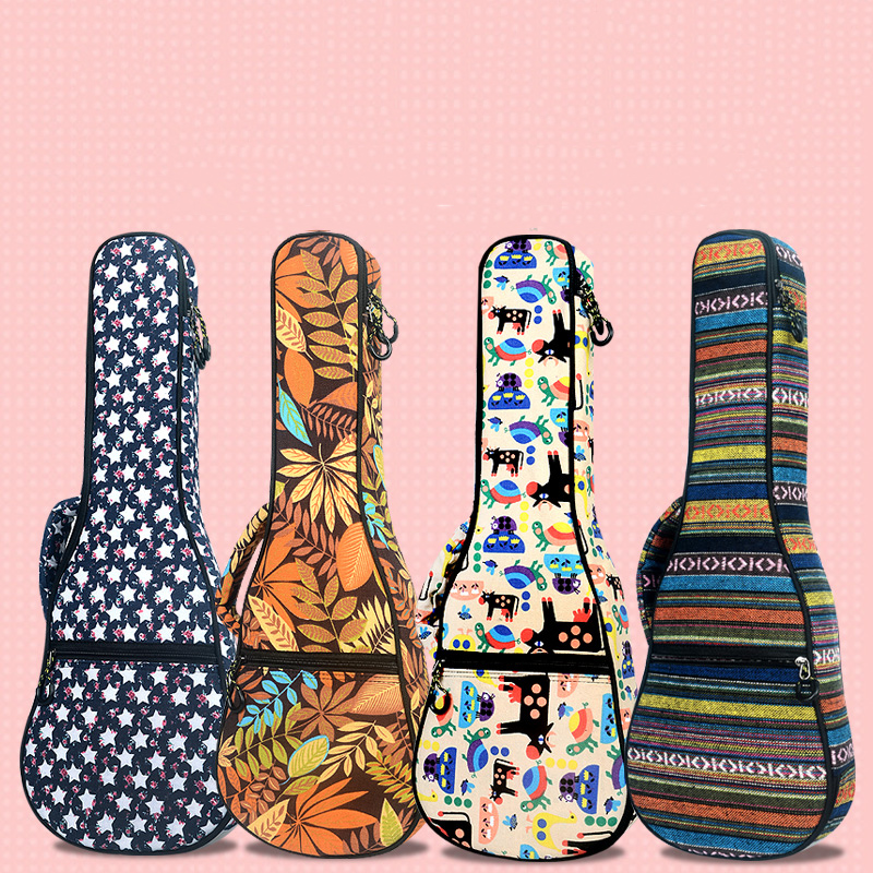 21/23/26 Inch Ukulele backpack plus Cotton Shoulder Guitar Bag Ukulele Thick Ethnic-Style Piano Sets