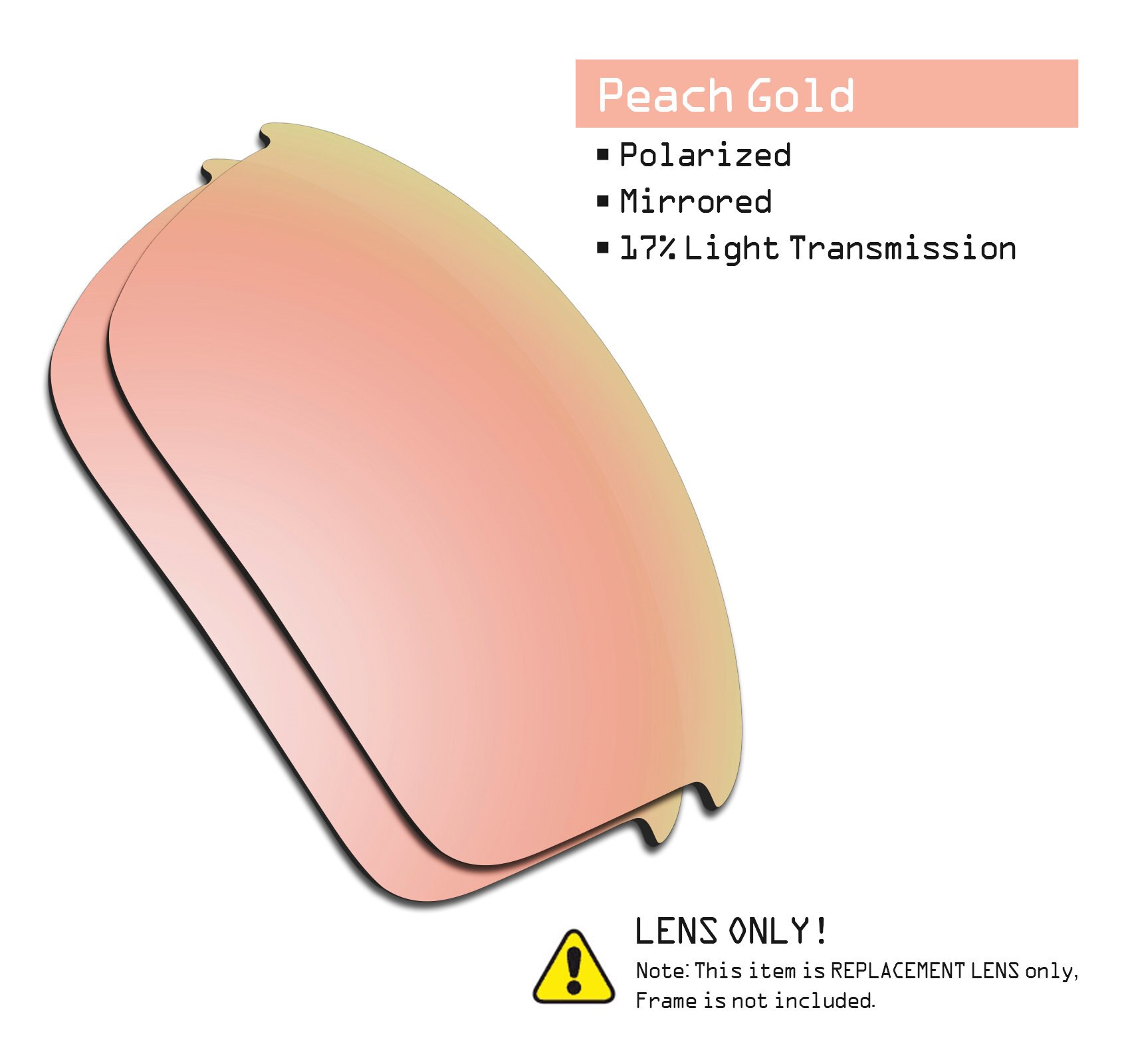 SmartVLT Polarized Replacement Lenses for Oakley Bottle Rocket Sunglasses - Multiple Options: Peach Gold