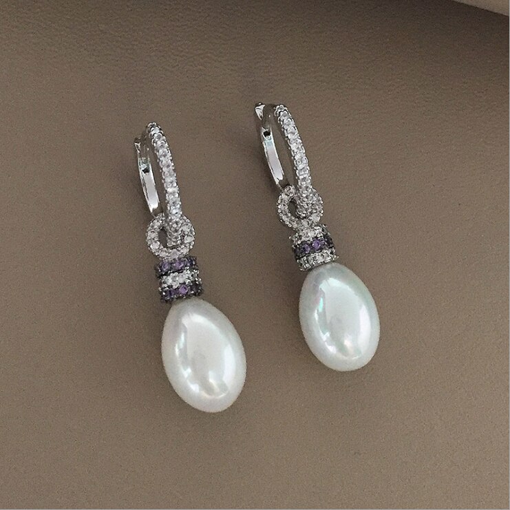 Femmes micro-incrusté zircon boucles d'oreilles, cerceau rond goutte boucles d'oreilles sauvages: Default Title