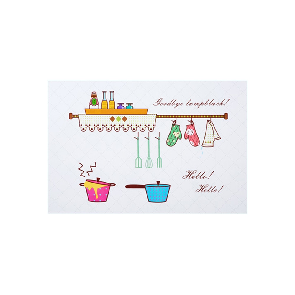 1Pc Kitchen Wall Stickers Oilproof DIY Wall Art Decal Decoration Adhesive Oven Dining Hall Wallpapers PVC Wall Decals: 03