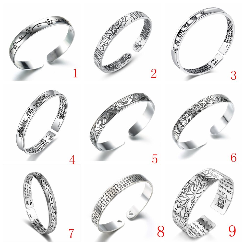 vintage 925 sterling zilver Mannen en vrouwen manchet armband bangles viking indian sieraden Eenvoudige pulseira