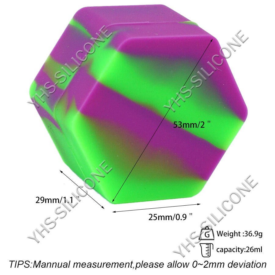 Lote de 3 uds. De recipiente de concentrado de silicona hexagonal de 26ml y recipiente de silicona para aceite, crema líquida, concentrado de silicona hexagonal