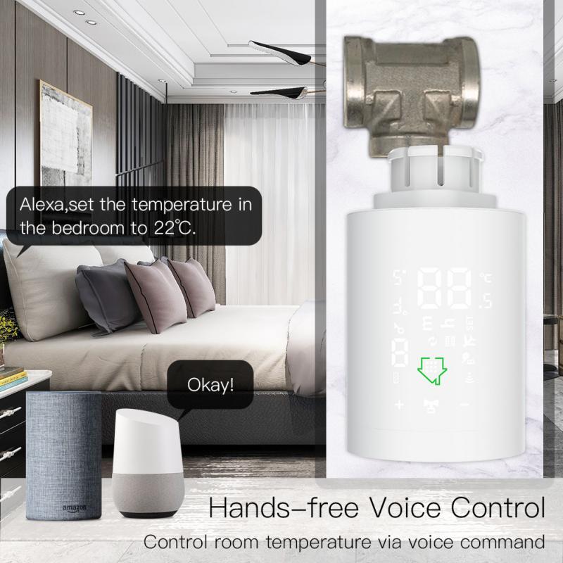 TUYA TRV Thermostat Valve Thermostatic Radiator Valve Controller Heater Temperature Voice Control With Google Smart Home Zigbee
