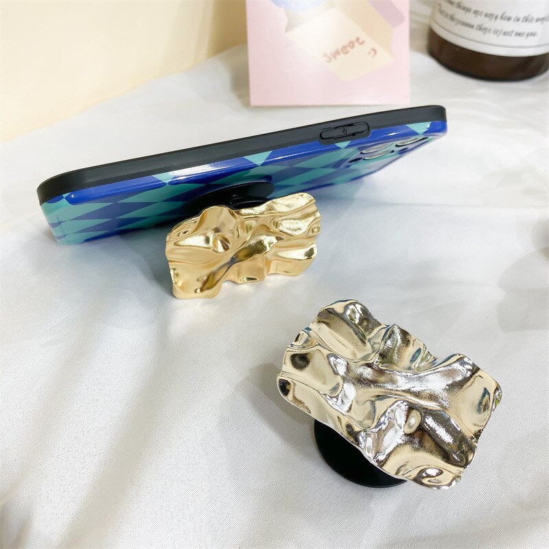 Universal Retro Irregular Geometric Grip Tok Korea Phone Holders Stand Griptok Socket For Phones Support Telephone Bracket