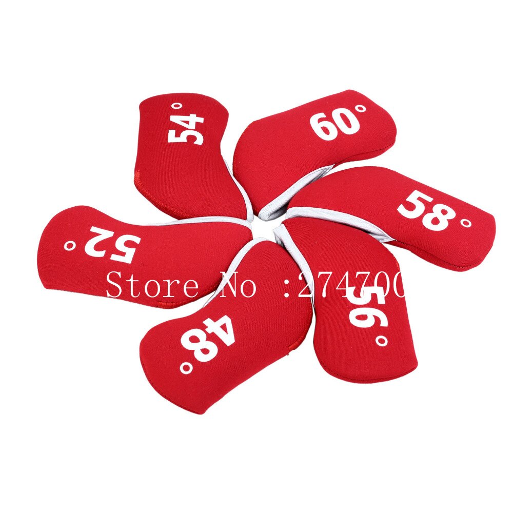6pcs Wedge Cover Golf Wedge Head Covers Neoprene Cover 48,52,54,56,58,60 Degree