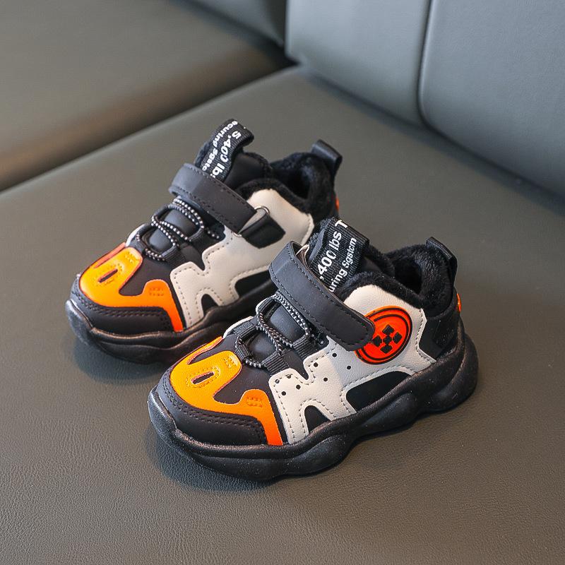 Winter Plüsch Baby Baumwolle Schuhe Jungen Und Mädchen Sport Schuhe freundlicher Nicht Weiche Wanderschuhe: orange / 30
