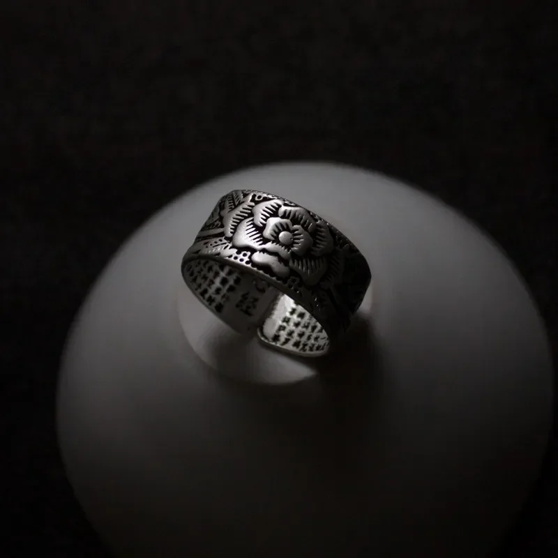 Bague bouddhiste en argent pour femme, prière tibétaine, cuivre, OM Mantra, 7 juifs, porte-bonheur: Vert fluo