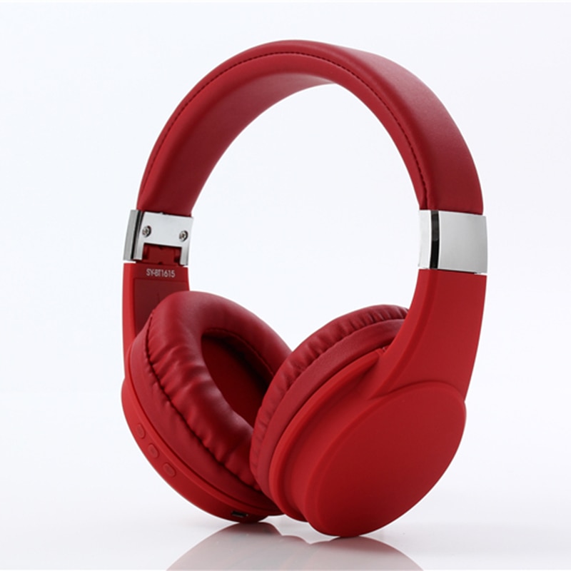 wireless headphones canceling noise stereo Bluetooth headset sport earphones gaming gamer auriculares for phone PC laptop: red