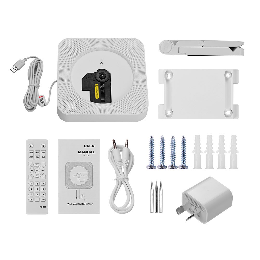 Portable wall-mounted CD player music amplifier audio with remote control support BT / USB / FM mode multiple models plug