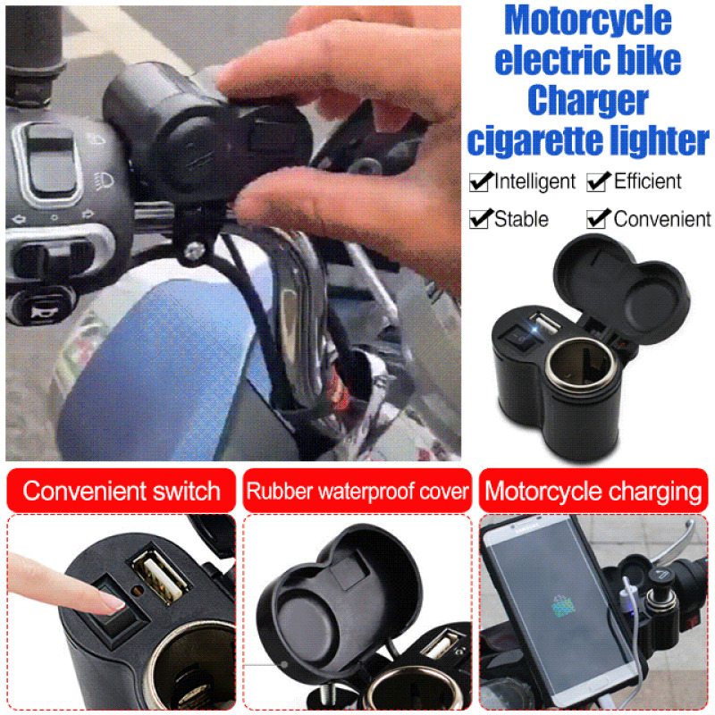 Motorfiets Mobiele Telefoon Oplader, Multifunctionele Snelladen Motorfiets Accessoires