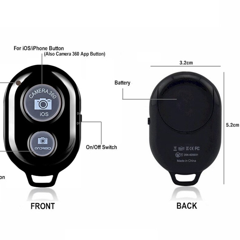 1pcリモートコントロールボタンワイヤレスbluetoothシャッターセルフタイマーカメラiphoneアンドロイド電話用高品質