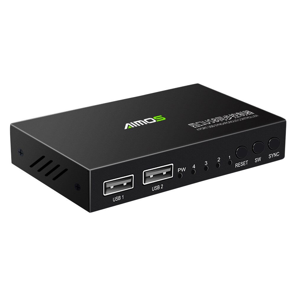 Keyboard Mouse 4 Port USB2.0 For Computer Data Transmission Plug And Play KVM Switcher Synchronous Controller Splitter Universal