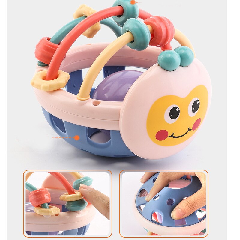 Baby Toys Grip Training Puzzle Hand Bell Rattle & Sensory Teether Toys Shaking Rattles Early Educational Toys 0-12 Months
