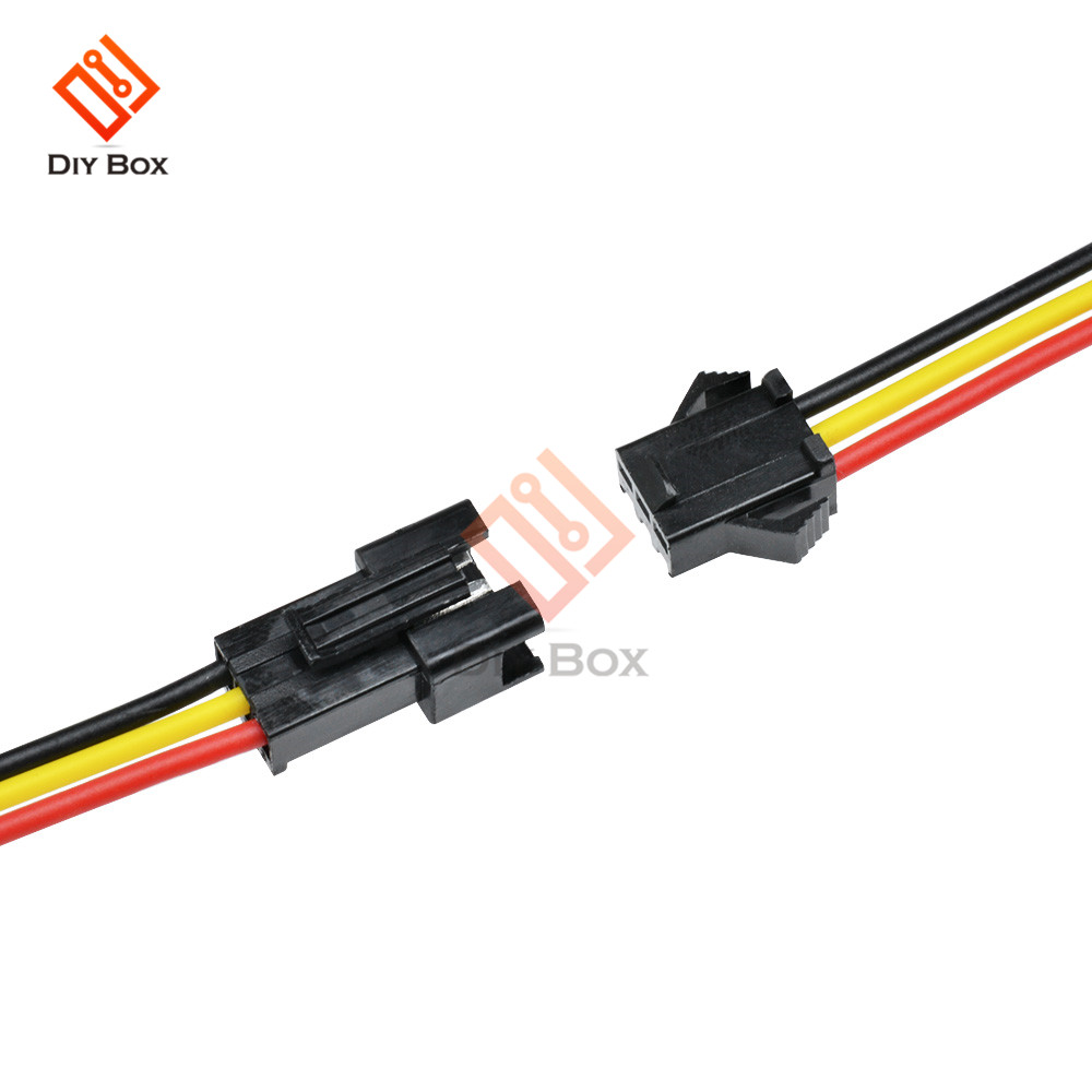 10Pairs 10cm 15cm 30cm SM 2Pin 3Pin Male to Female Connector Plug Cable JST Connector Terminal Wire for LED Strip Downlight: Yellow
